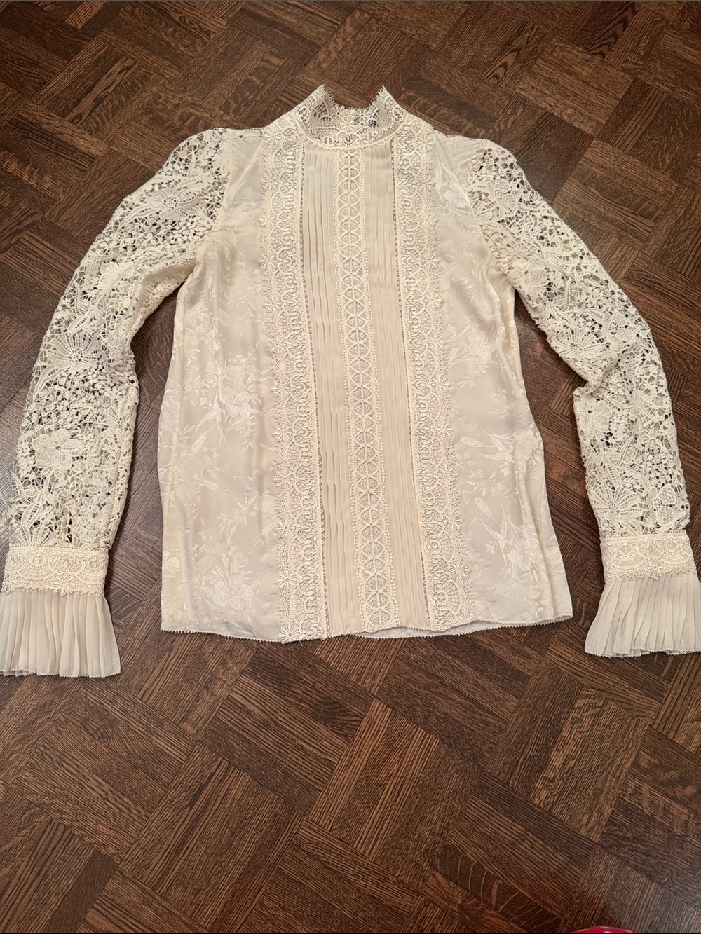 Erdem X H&M Silk & Lace blouse - Cream size 2